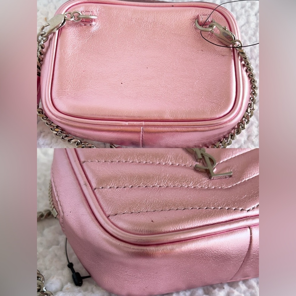 SAINT LAURENTYSL Metallic Calfskin Matelasse Monogram Baby Lou Camera Bag - Picture 7 of 16